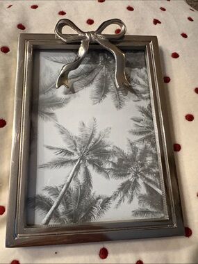 Threshold Silver Metal Bow Photo Frame 5x7 Tabletop Portrait Home Decor
